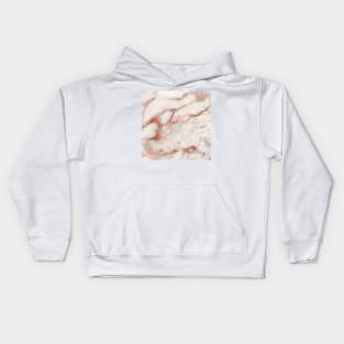 Rose Gold Marble Blush Pink Copper Metallic Foil Kids Hoodie